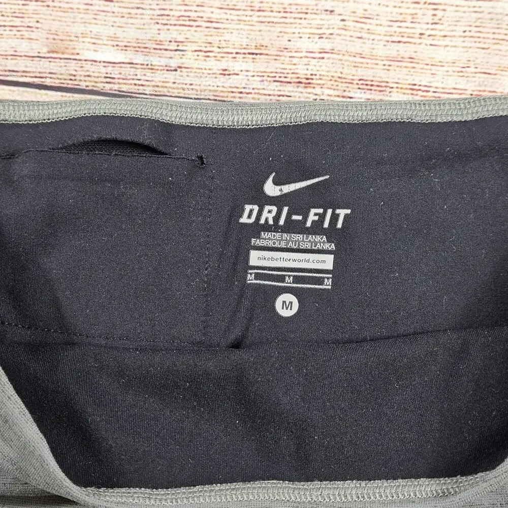 Nike Dri-FIT Capris Women's Heather Green M Stretch Athletic Yoga Pants